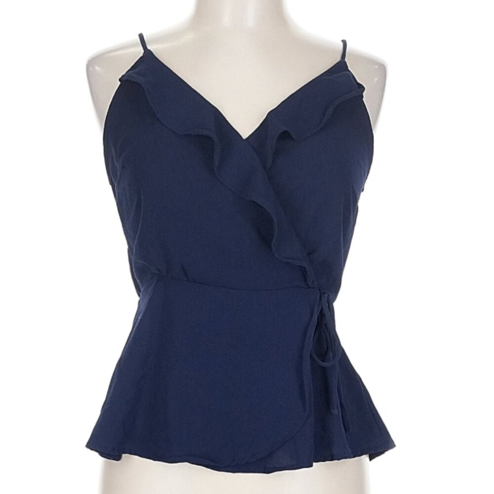 Monteau Navy Blue Sleeveless Blouse